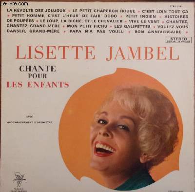 Pochette disque vinyle 33t - Lisette Jambel chante pour les enfants