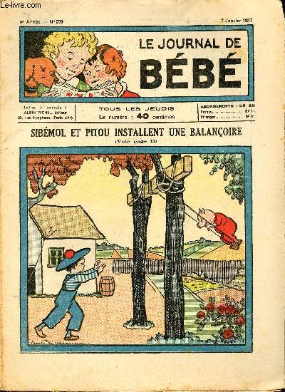 Le journal de Bb - anne 1937 - n270  321 - du 7 janvier au 30 dcembre 1937 (52 numros - COMPLET)