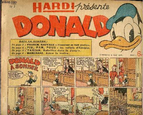 Donald (Hardi prsente) - n 7 - 4 mai 1947 - Donald a sommeil