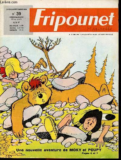 Fripounet et Marisette - anne 1969 - n 39 - 25 septembre 1969 - et vlan, passe moi l'ponge par Claire Godet - Une visite  Flipper le Dauphin - ...