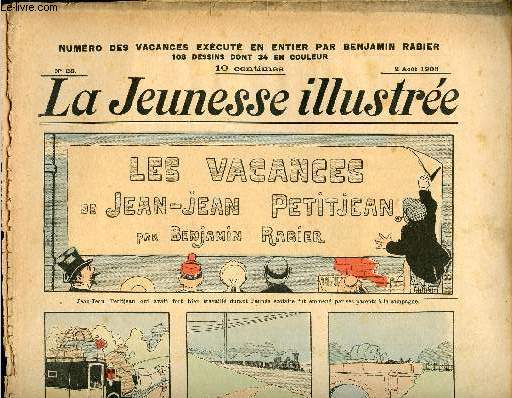 La Jeunesse Illustre - n 23 - 2 aot 1903 - Les vacances de Jean-Jean Petitjean par Benjamin Rabier - ...