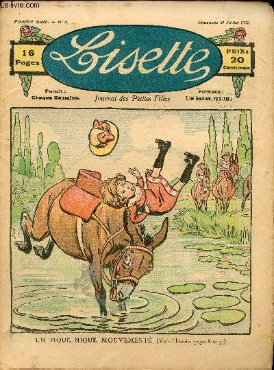 Lisette - n 3 - 31 juillet 1921 - La petite marchande de Vaugirard r H. Pellier - Un pique-nique mouvement - ...