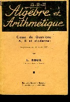 Algbre et Arithmtique. Classe de 4me (A, B et Moderne).