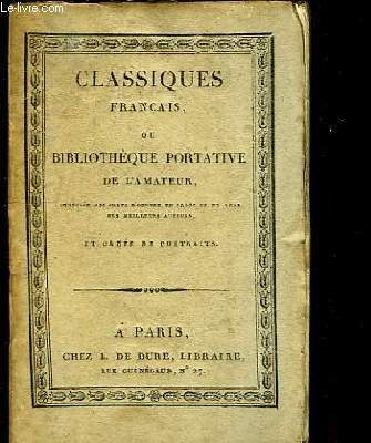 Classiques Franais ou Bibliothque Portative de l'Amateur. Oeuvres de J.F. Regnad. Thtre. En 4 Tomes.