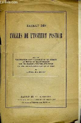 Extrait des Annales de l'Institut Pasteur. Tome 64, p 189