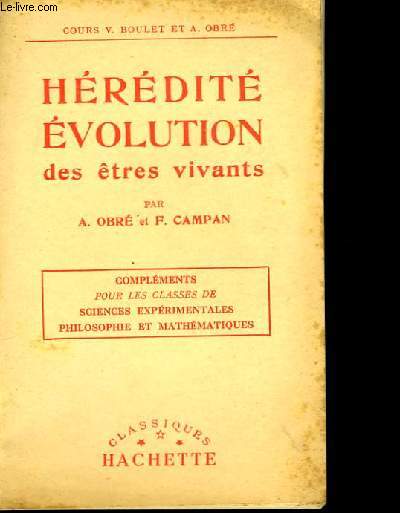 Hrdit Evolution des tres vivants.