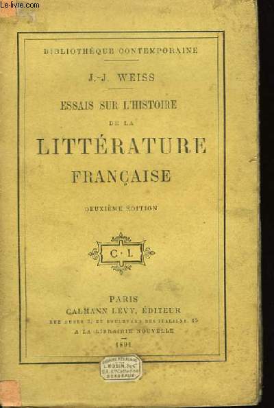 Essais sur l'histoire de la Littrature Franaise.