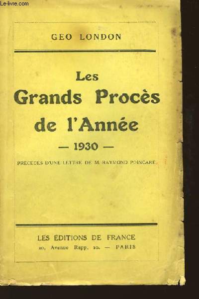 Les Grands Procs de l'Anne 1930
