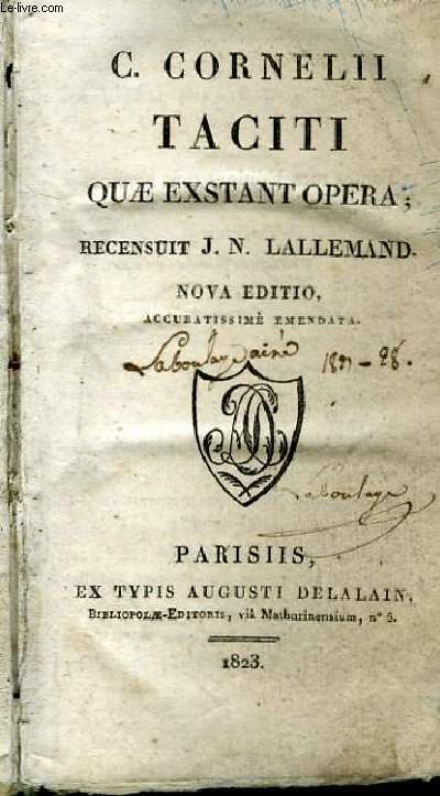 C. Cornelli Taciti Quae Exstant Opera.