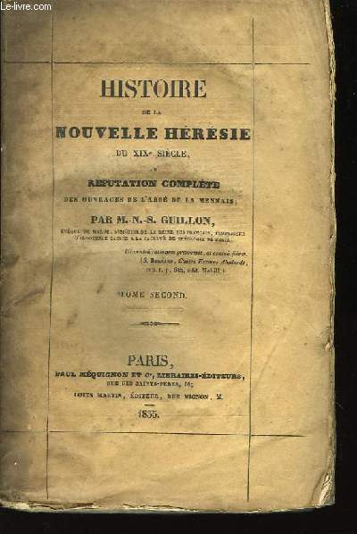 Histoire de la Nouvelle Hrsie du XIXme sicle. TOME 2nd.