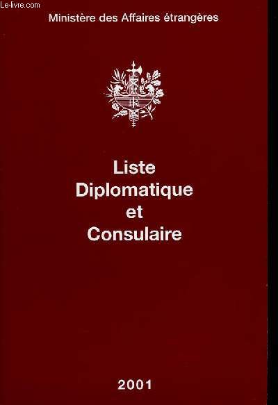 Liste Diplomatique et Consulaire. 2001