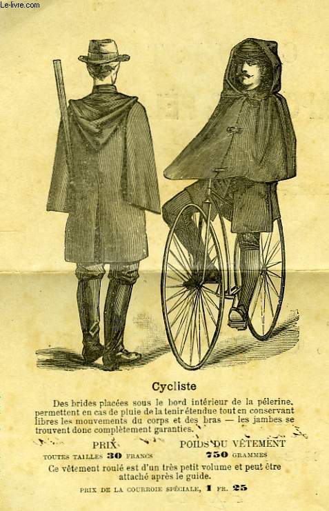 Brochure publicitaire de Cyclistes, Capotes & Plerines Hyginiques impermables sans caoutchouc.