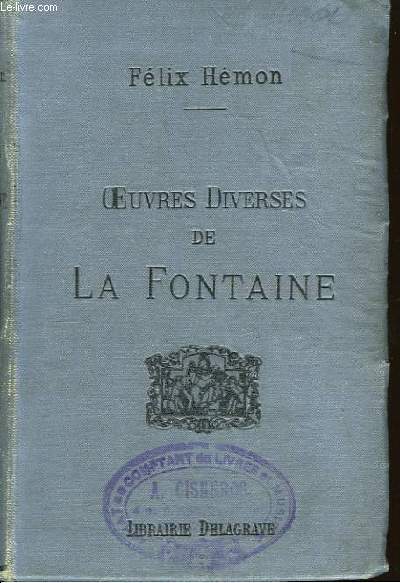 Oeuvres Diverses de La Fontaine.