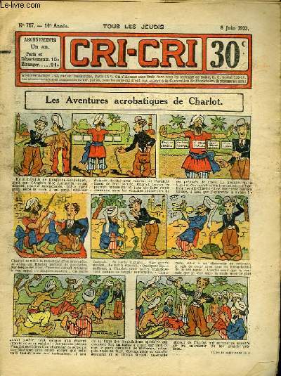 Cri-Cri n767, 16me anne : Les Aventures acrobatiques de Charlot.