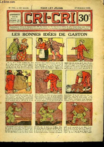 Cri-Cri n735, 15me anne : Les bonnes ides de Gaston.