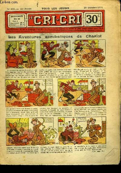 Cri-Cri n683, 14me anne : Les Aventures acrobatiques de Charlot.