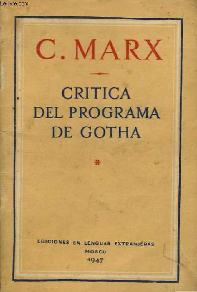 Critica del programa de Gotha.