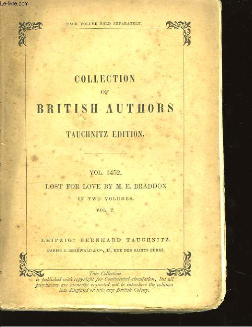 Collection of British Autors. Lost for Love. Vol. 2