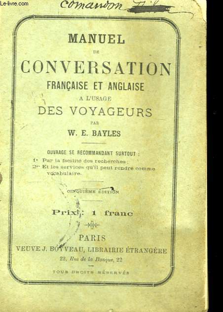 Manuel de Conversation franaise et anglaise,  l'usage des voyageurs.
