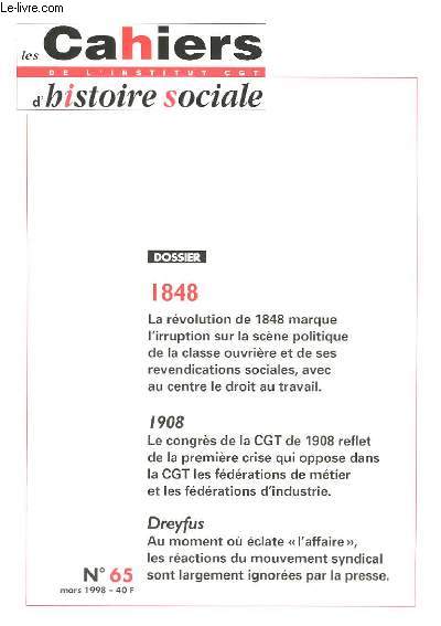 Les Cahiers de l'Institut CGT d'Histoire Sociale N65 : 1848