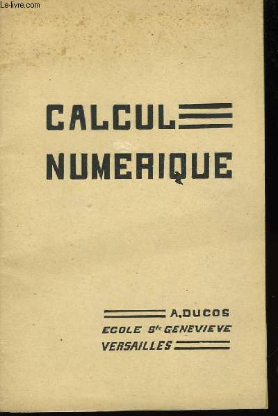 Calcul Numrique.