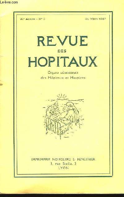 Revue des Hopitaux. N3, 20me anne