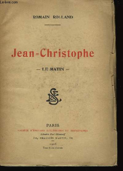 Jean-Christophe. Tome II : Le Matin