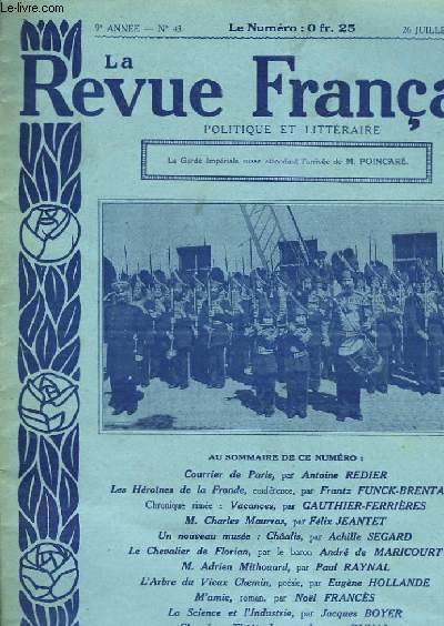 La Revue Franaise, politique et littraire n43, 9me anne.