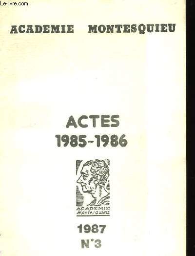 Actes N3 : 1985 - 1986