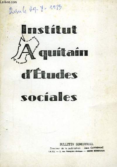 Institut Aquitain d'Etudes Sociales N40/41