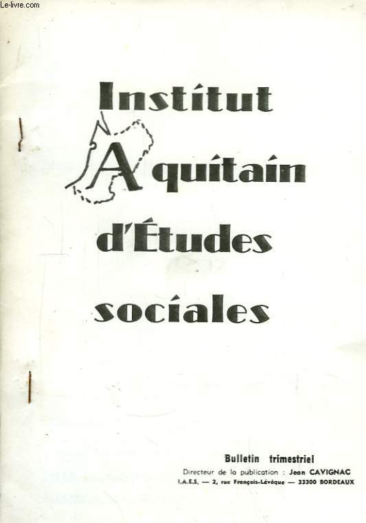 Institut Aquitain d'Etudes Sociales n27/28