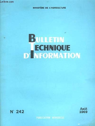 Bulletin Technique d'Information N242