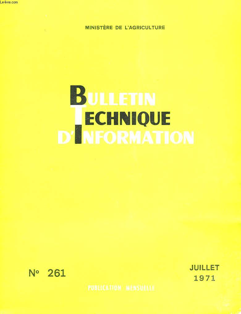 Bulletin Technique d'Information n261