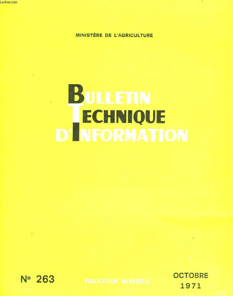 Bulletin Technique d'Information n263