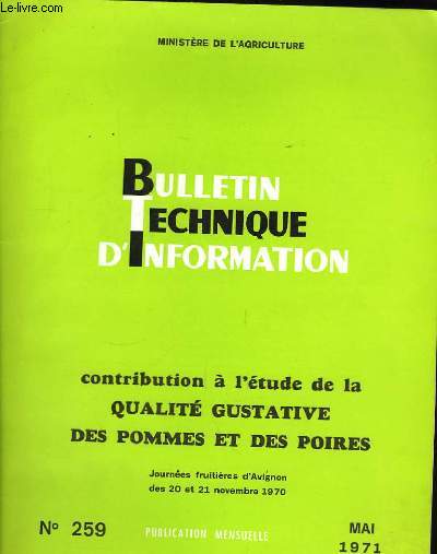 Bulletin Technique d'Information n259