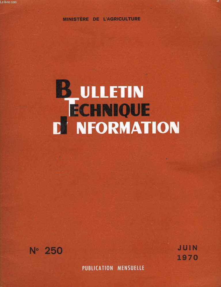 Bulletin Technique d'Information n250