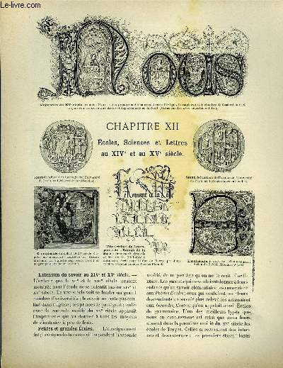 Album Historique. Chapitre XII : Ecoles, Sciences et Lettres du XIVme et au XVme sicle.