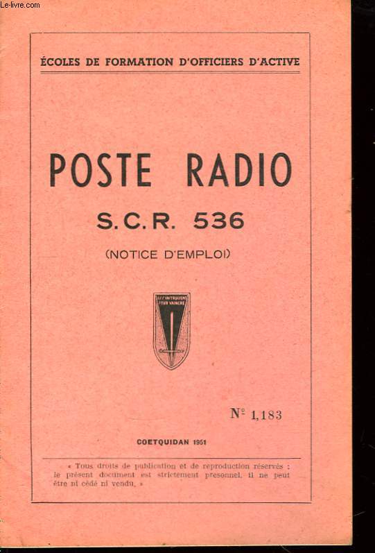 Poste Radio S.C.R. 536 (Notice d'Emploi).