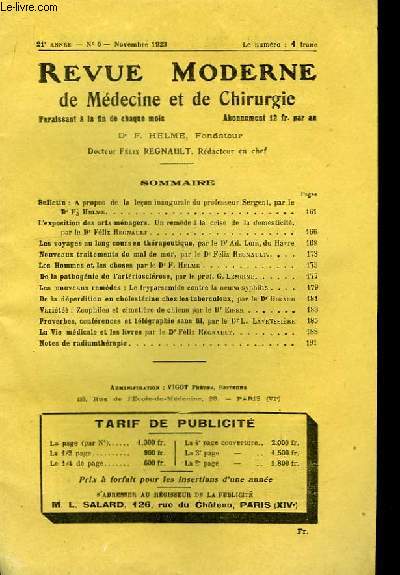 Revue Moderne de Mdecine et de Chirurgie. N6, 21me anne.