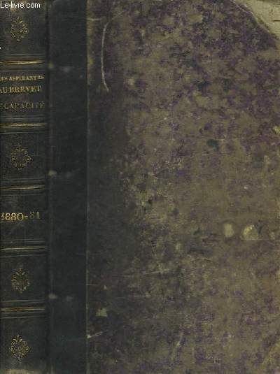 Le Moniteur des Aspirantes, au Brevet de Capacit. Anne 1880 - 1881