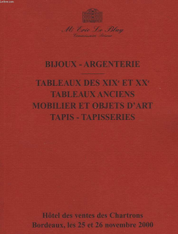 Catalogue de Ventes aux Enchres de Bijoux, Argenterie ...