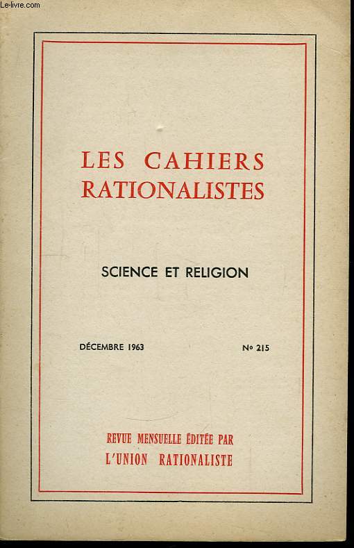 Les Cahiers Rationalistes N215 : Science et Religion