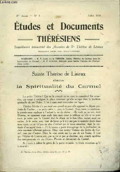 Etudes et Documents Thrsiens n3, 8me anne.