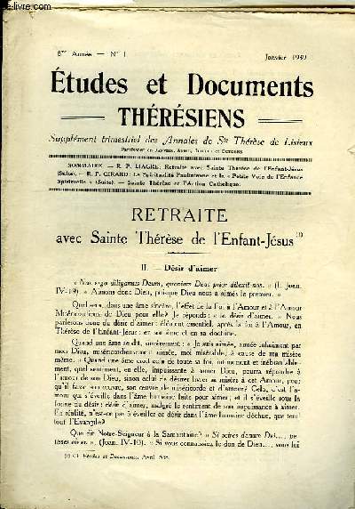 Etudes et Documents Thrsiens n1, 8me anne.