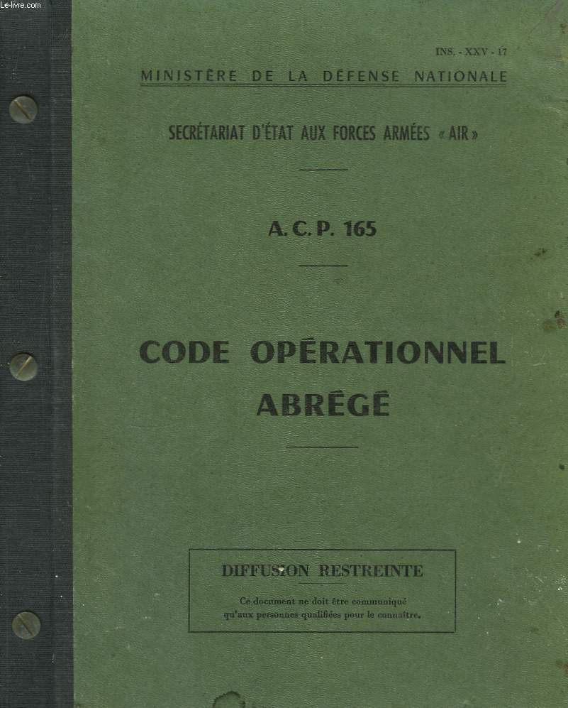 Code Oprationnel Abrg. A.C.P. 165