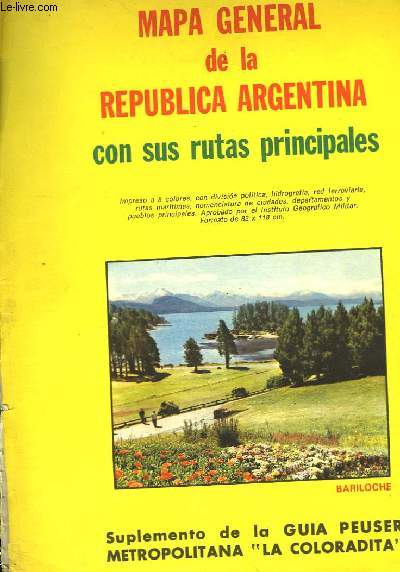 Mapa general de la Republica Argentina, con sus rutas principales