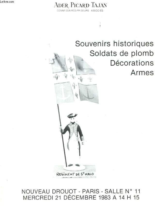 Souvenirs historiques. Soldats de Plomb. Dcorations. Armes
