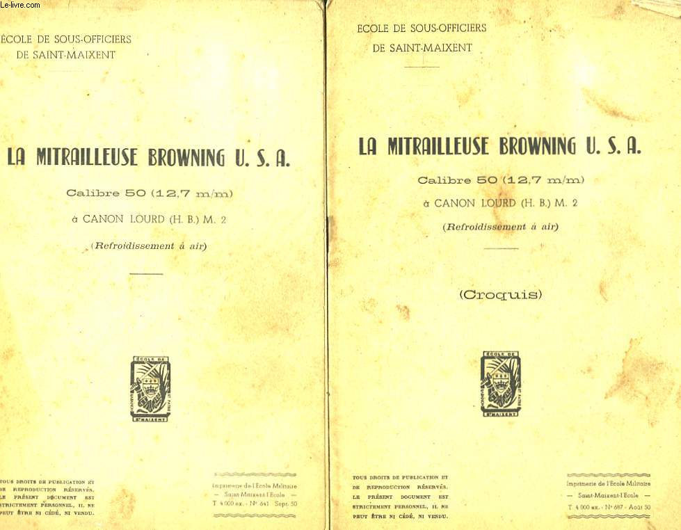 La Mitrailleuse Browning U.S.A. - Calibre 50 (12,7 m/m)  Canon Lourd (H.B.) M. 2 (refroidissment  air). 2 volumes.
