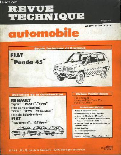 Revue Technique Automobile. N413