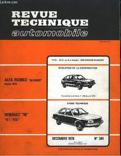 Revue Technique Automobile. N384